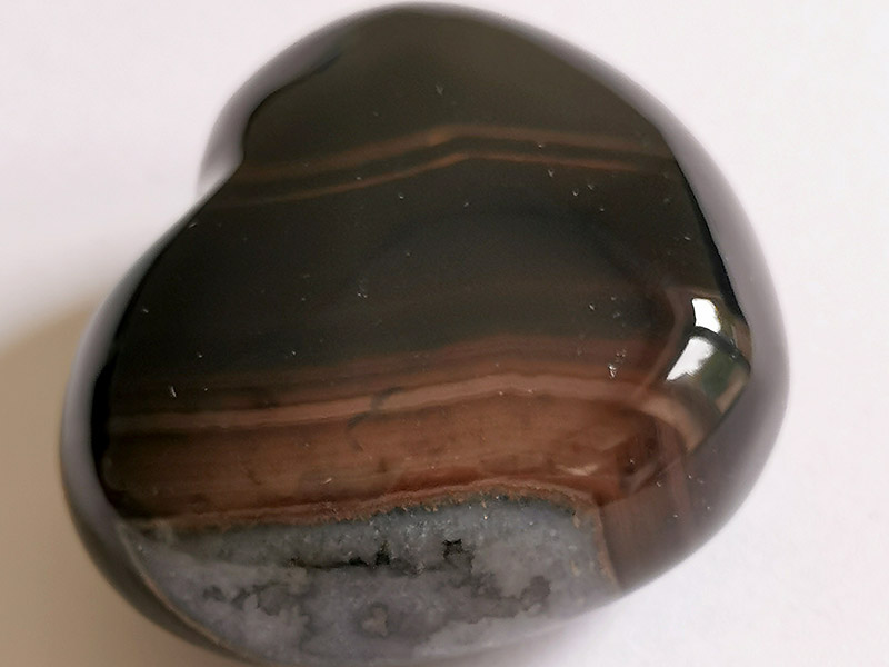 Agate Banded Black Heart