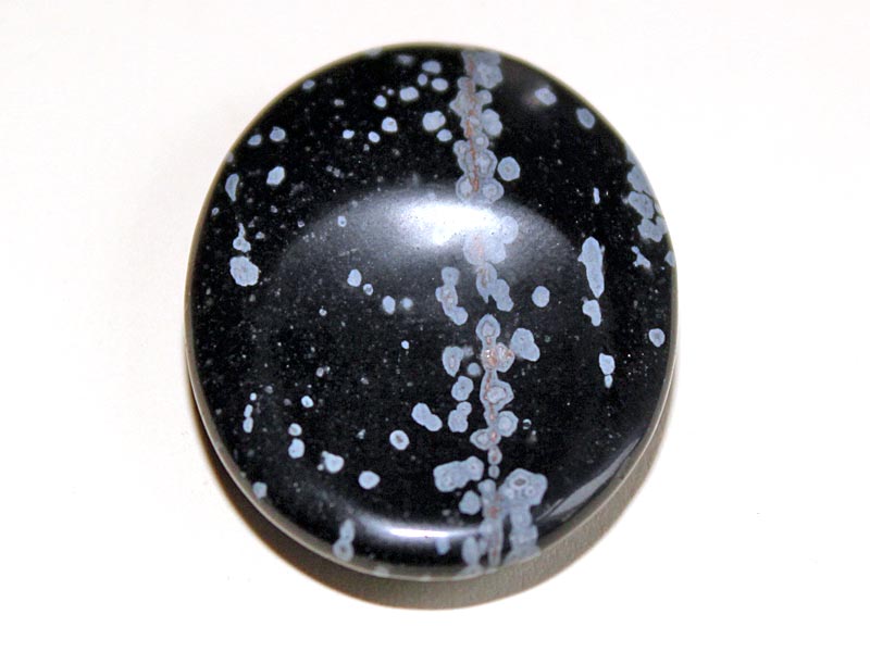 Obsidian Snowflake Thumb Stone