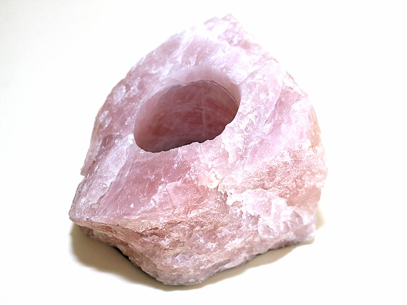 Quartz Rose Tealight Rough (65 mm)