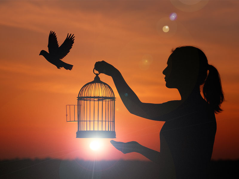 Letting go of past negative thinking and being