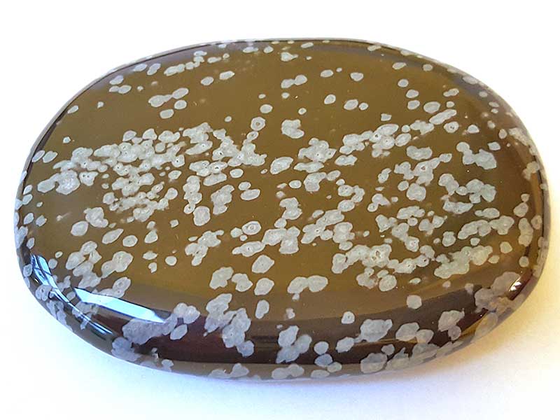 Obsidian Snowflake Palm Stone